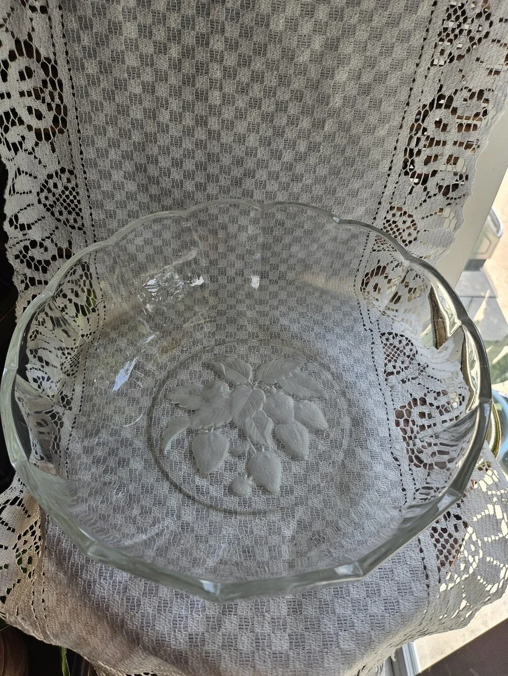 Vintage Strawberry Frosted Bowl
